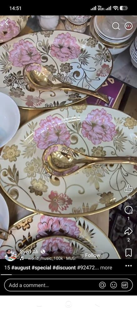 Floral Opalware Dinner Set