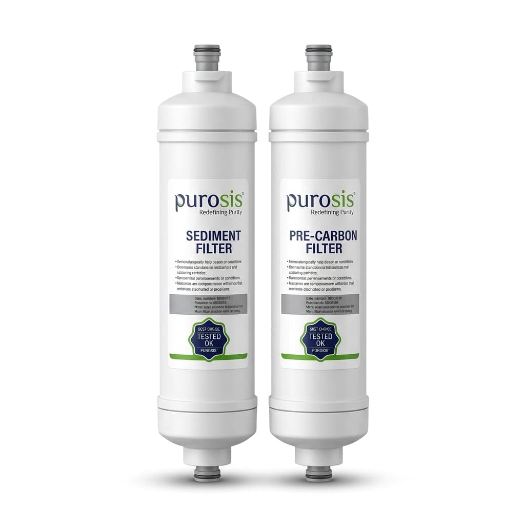 Purosis 8" In-Line Filter Set (Sediment+Carbon)